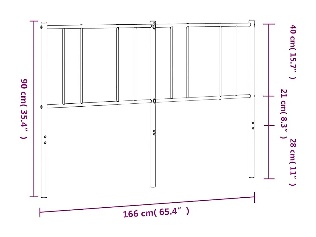 Tête de Lit | Panneau de tête pour lit Moderne métal blanc 160 cm