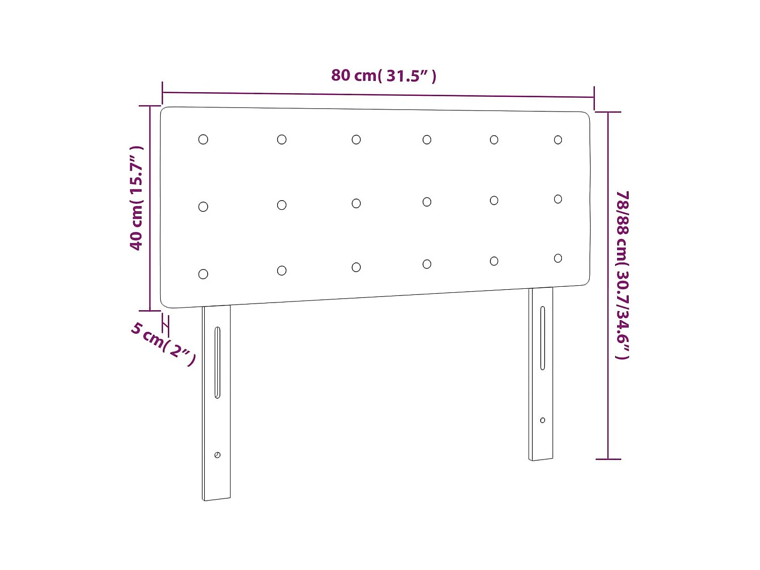 Tête de Lit | Panneau de tête pour lit Moderne à LED Noir 80x5x78/88 cm Similicuir