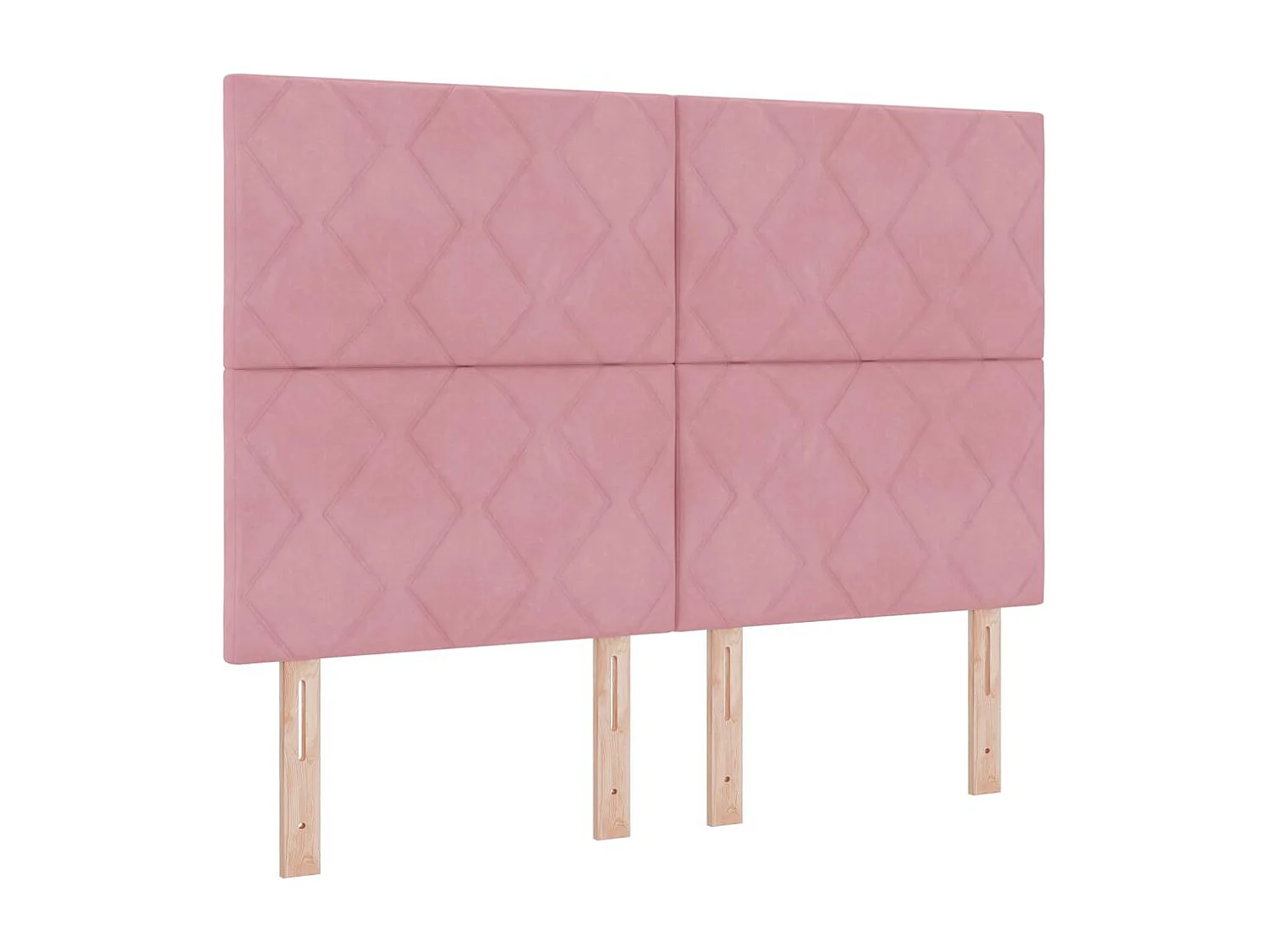 Tête de lit Montage mural | Panneau de tête pour lit Moderne  Géométrique Rose 160 cm Velours