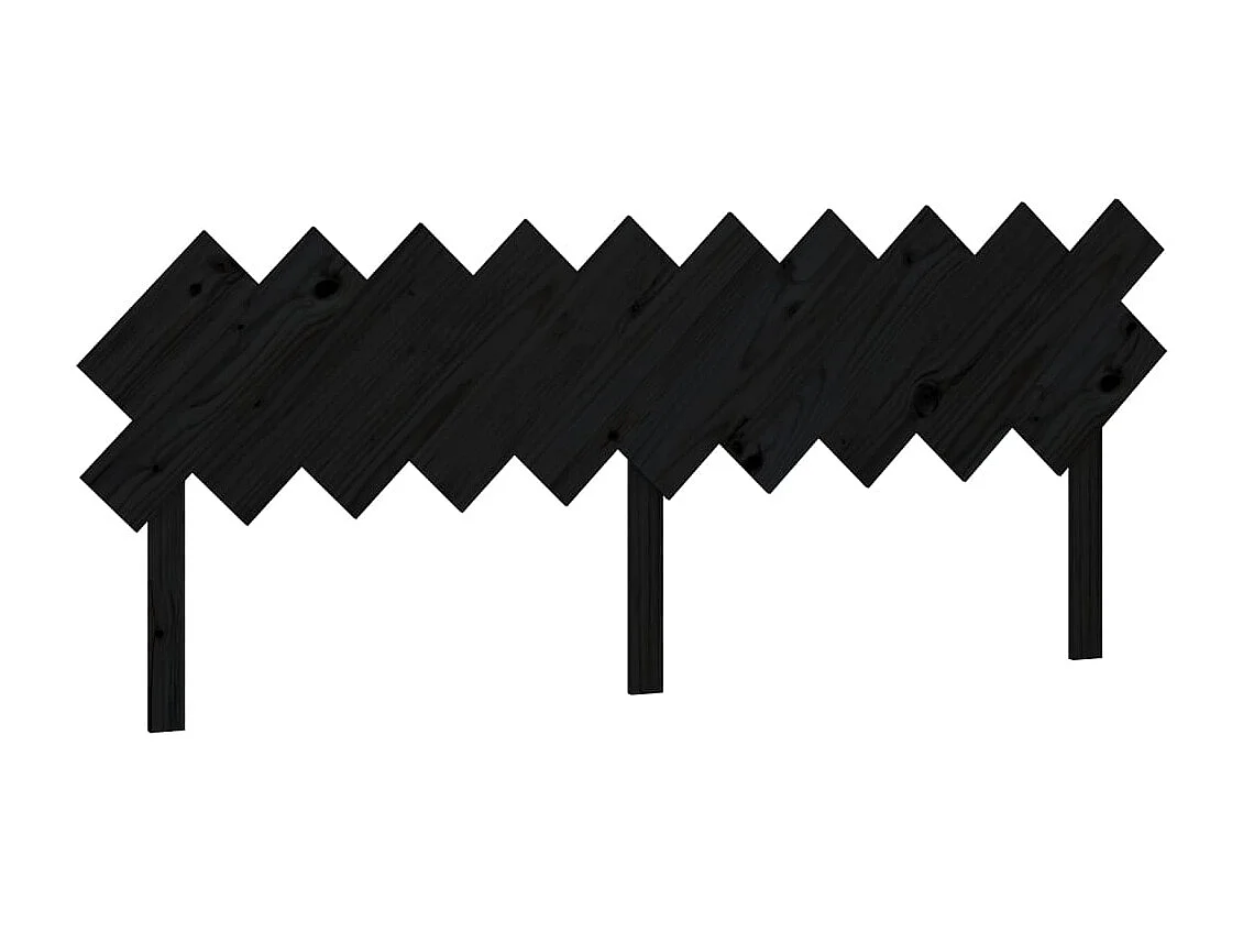 Cabecero de Cama | Cabezal de cama | Mueble de cabecero madera maciza de pino negro 196x3x80,5 cm