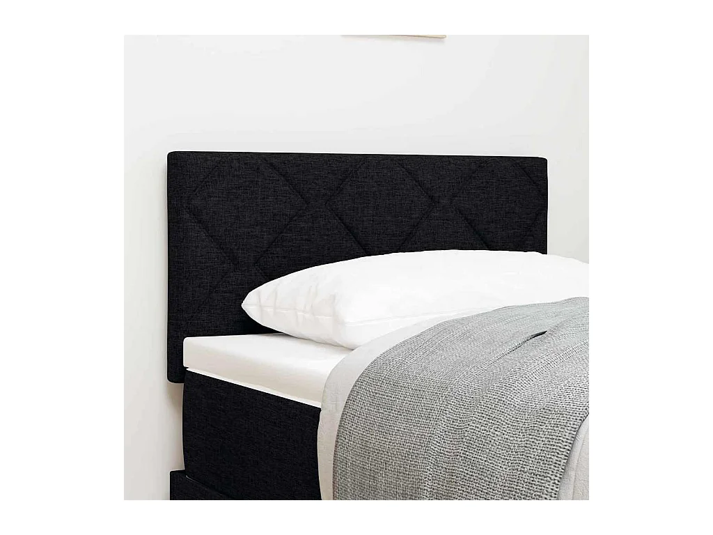 Tête de Lit | Panneau de tête pour lit Moderne avec des lumières à LED Réglable Noir 80 cm tissu