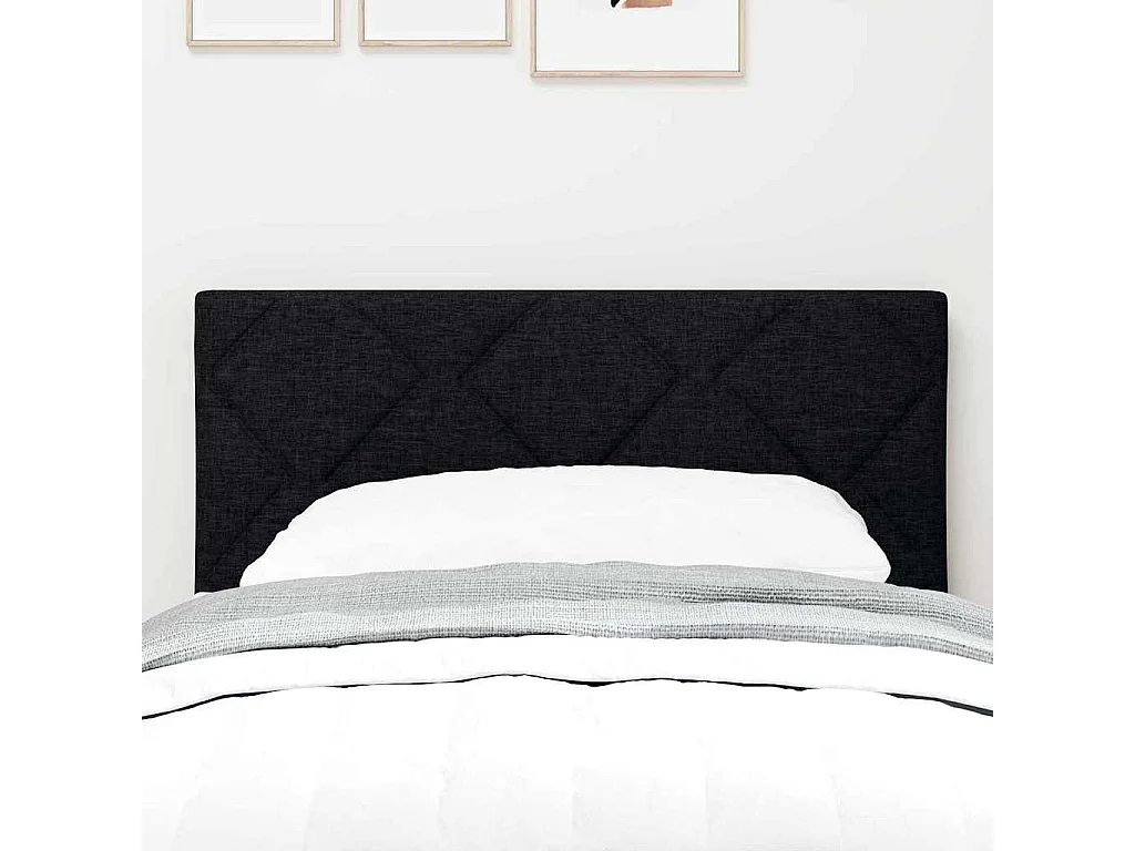 Tête de Lit | Panneau de tête pour lit Moderne avec des lumières à LED Réglable Noir 80 cm tissu