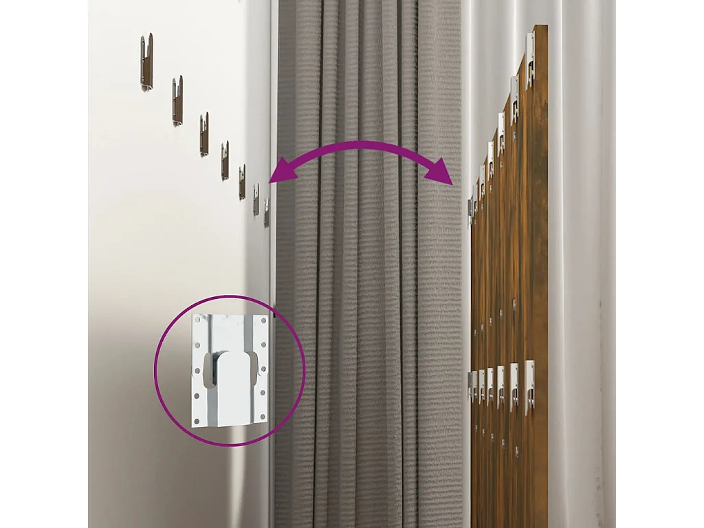 Tête de lit murale | Panneau de tête pour lit Moderne  Chêne fumé 240x1,5x80 cm Bois d'ingénierie