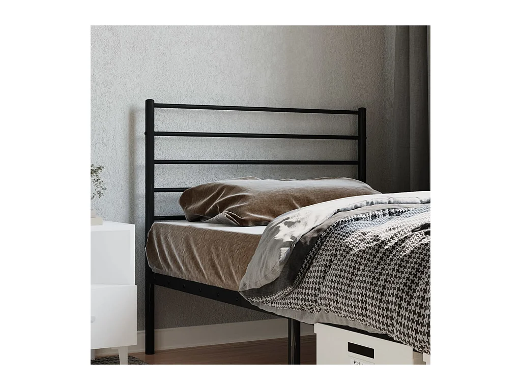 Tête de Lit | Panneau de tête pour lit Moderne métal noir 75 cm