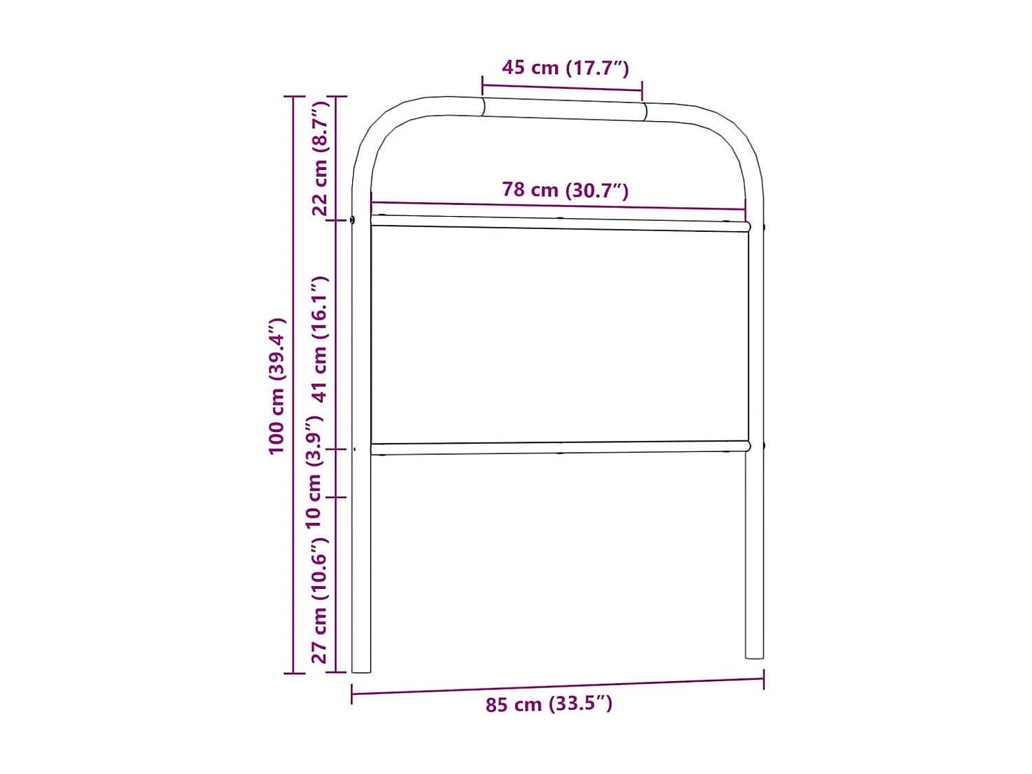 Mueble cabecero | Cabezal de cama | Cabecero de acero y madera de ingeniería roble Sonoma 80 cm