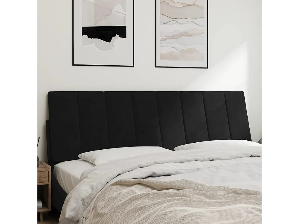 Tête de lit | Coussin de tête de lit | Tête de lit décoratif noir 160 cm velours