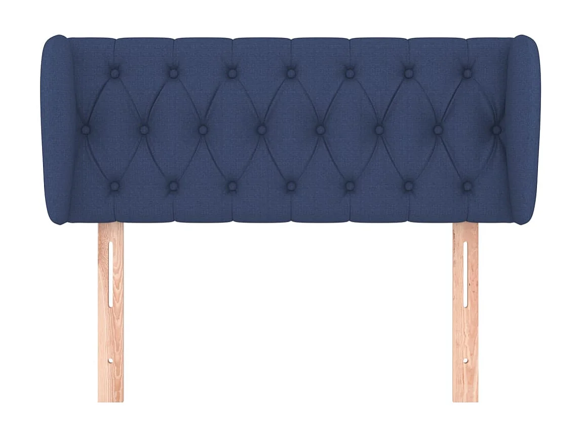 Tête de Lit | Panneau de tête pour lit Moderne avec oreilles Bleu 103x23x78/88 cm Tissu