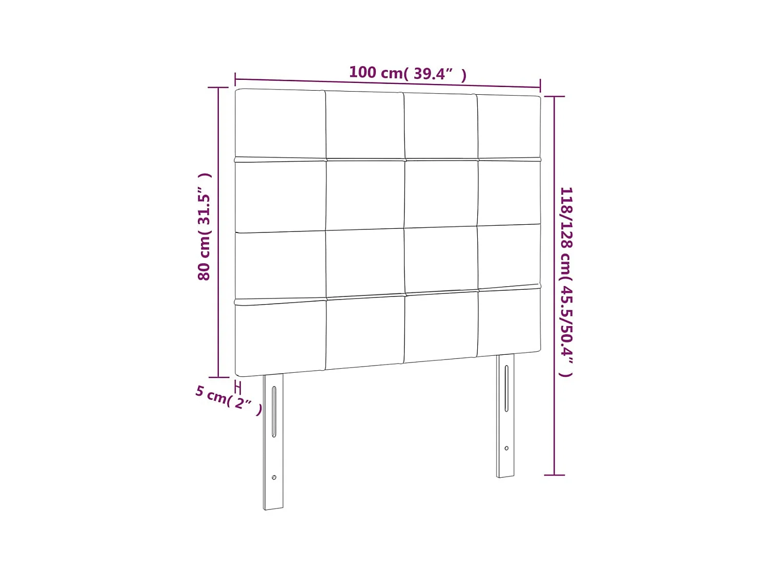 Cabecero | Cabezal de Cama | Mueble cabecero con luces LED terciopelo verde oscuro 100x5x118/128 cm