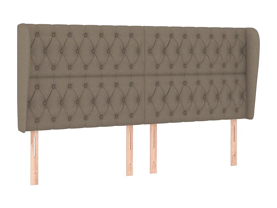 Tête de Lit | Panneau de tête pour lit Moderne avec oreilles Taupe 203x23x118/128 cm Tissu