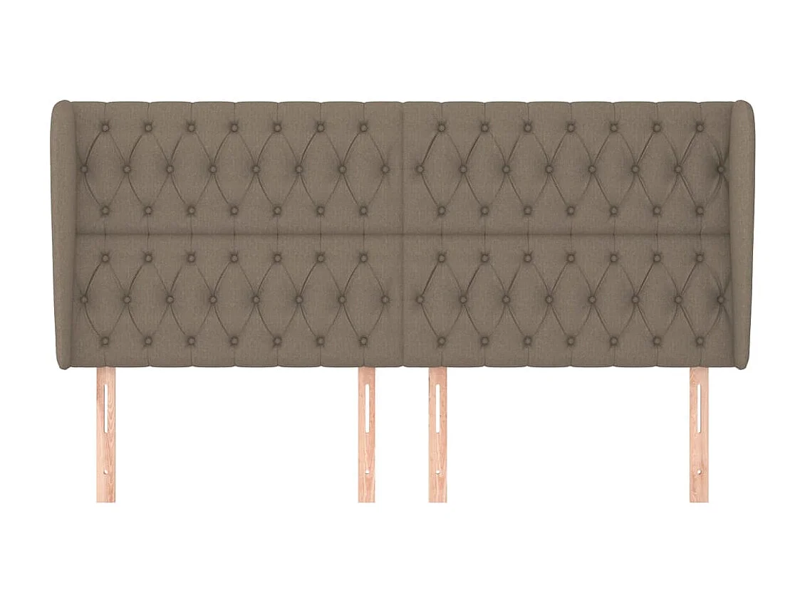 Tête de Lit | Panneau de tête pour lit Moderne avec oreilles Taupe 203x23x118/128 cm Tissu