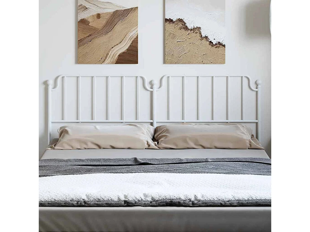 Tête de Lit | Panneau de tête pour lit Moderne métal blanc 193 cm
