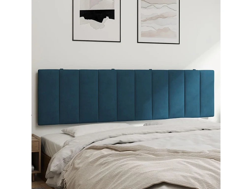 Tête de lit | Coussin de tête de lit | Tête de lit décoratif bleu 180 cm velours