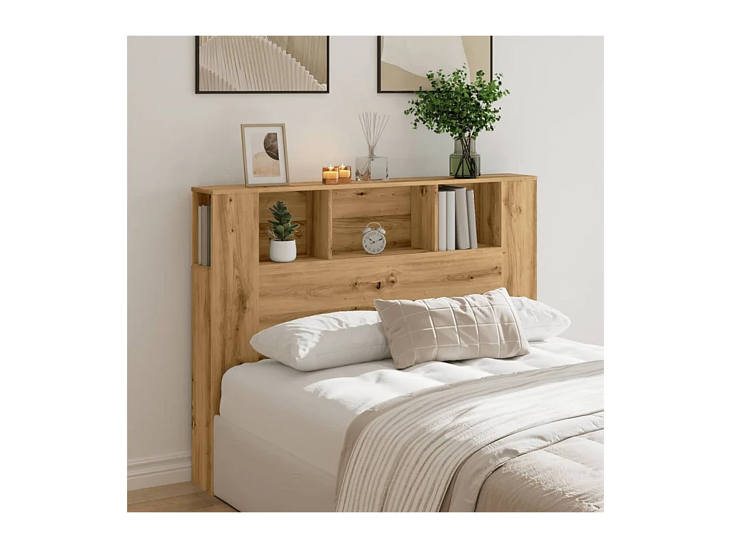 Cabecero de Cama | Cabezal de cama | Mueble de cabecero roble artesanal 140x18,5x102,5 cm madera de ingeniería