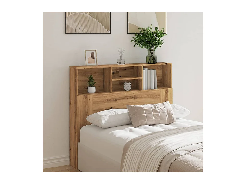 Mueble cabecero | Cabecero | Cabezal de cama armario madera roble artisian 120x19x103,5 cm