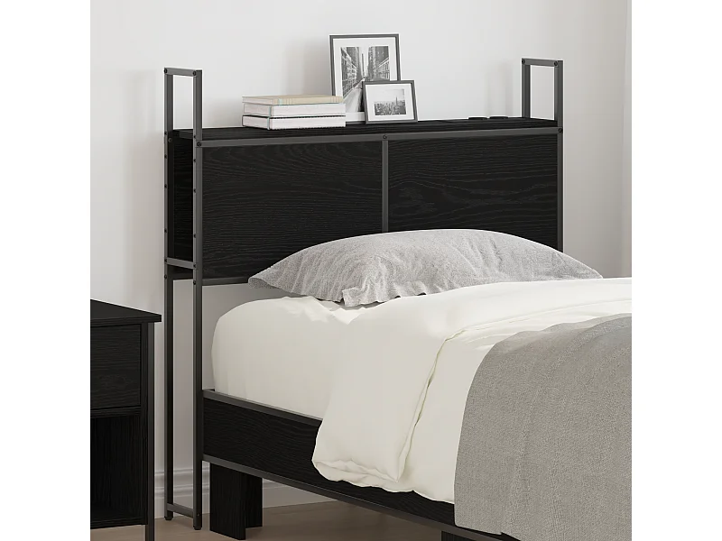 Tête de Lit de rangement | Panneau de tête pour lit Chêne noir 80 cm Bois d'ingénierie