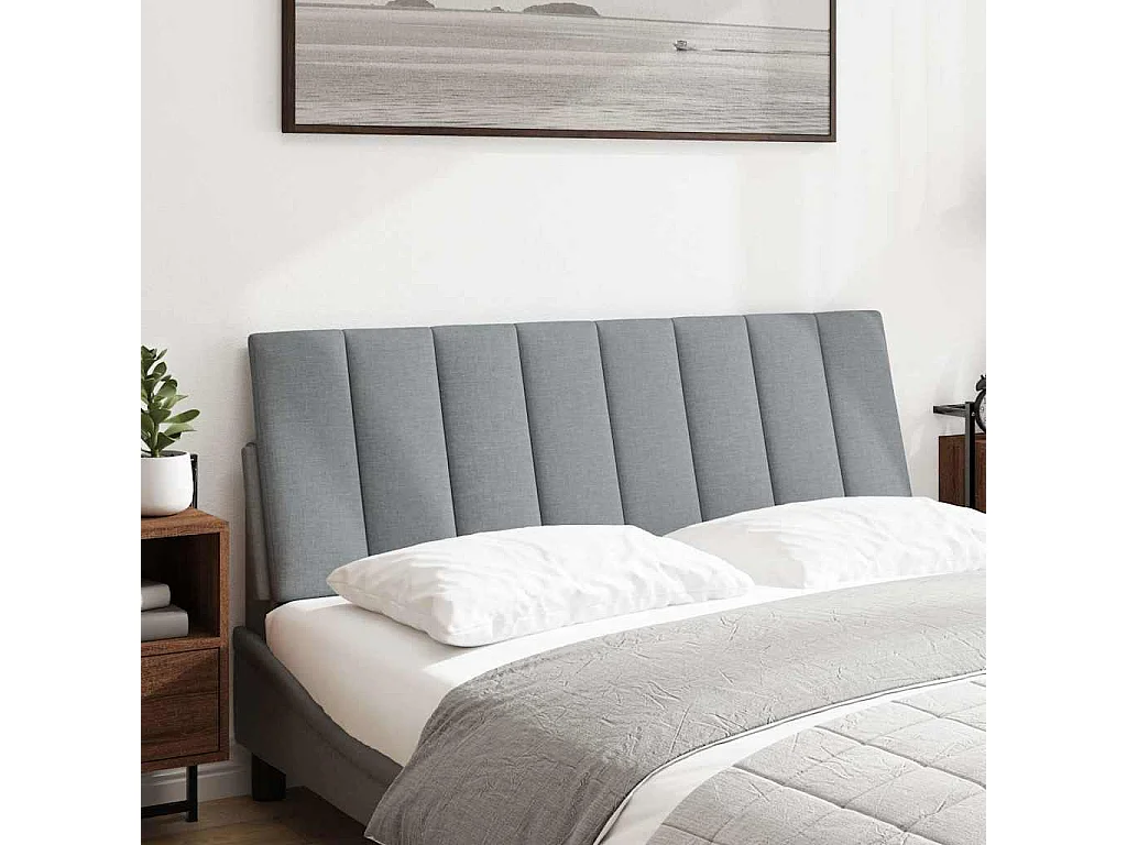 Tête de lit | Coussin de tête de lit | Tête de lit décoratif gris clair 140 cm tissu