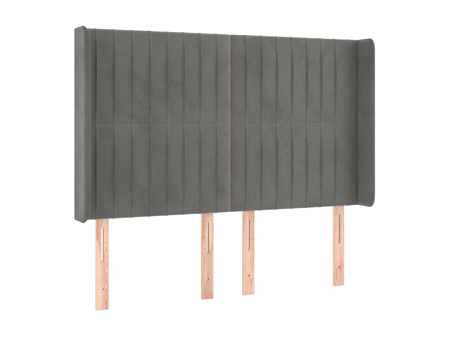 Hoofdbord | Hoofdeinde LED 147x16x118/128 cm fluweel lichtgrijs
