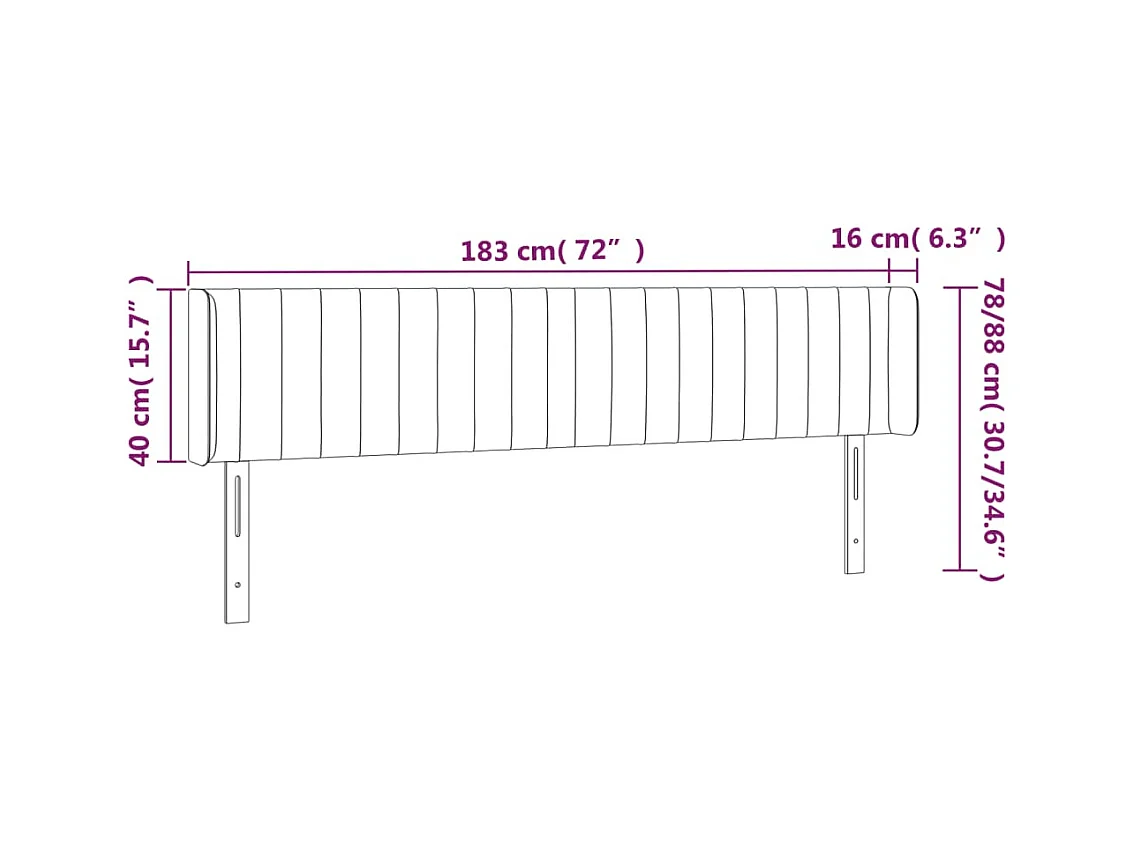 Cabecero | Cabezal de Cama | Mueble cabecero con LED de terciopelo rosa 183x16x78/88 cm