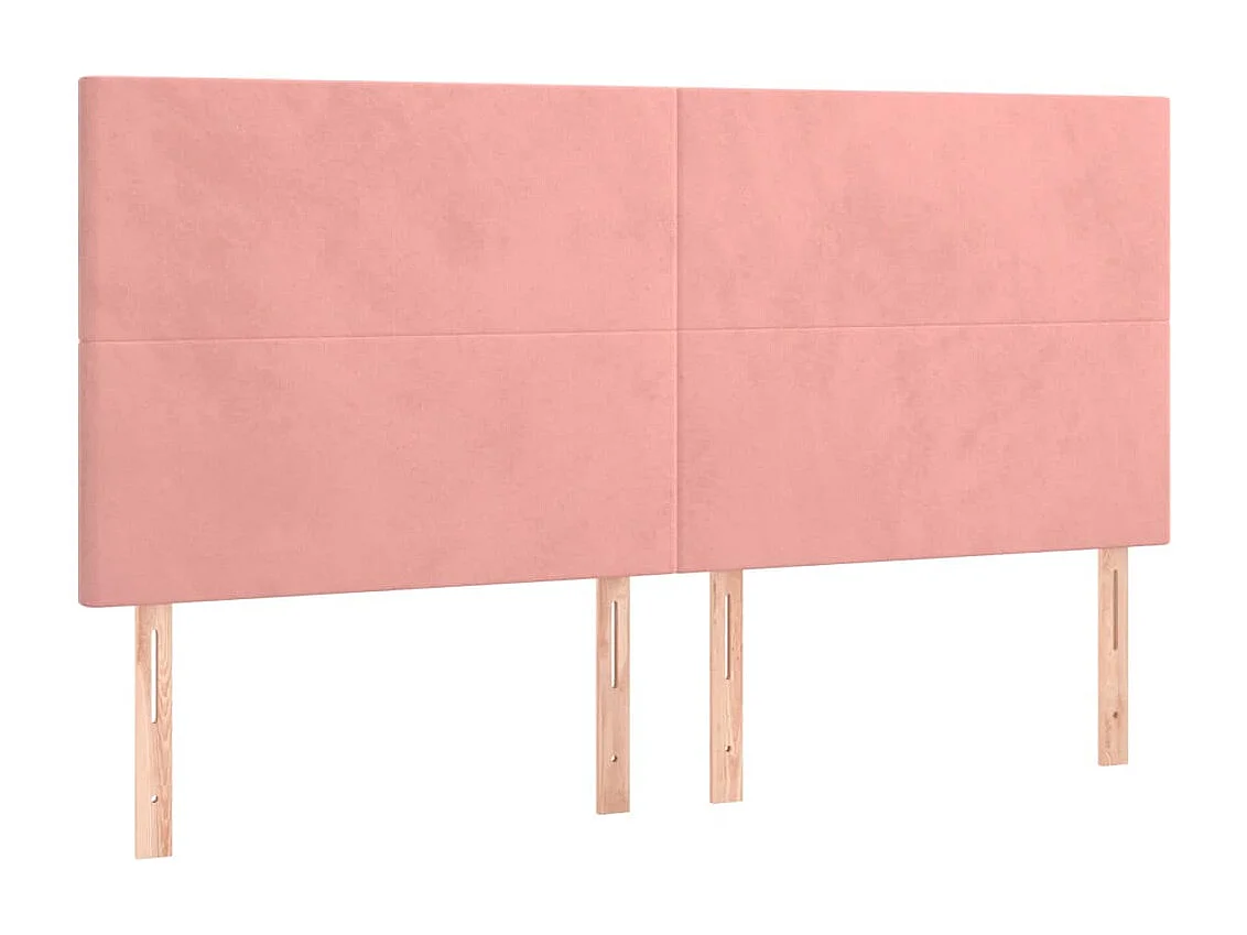 Hoofdbord | Hoofdeinde LED 180x5x118/128 cm fluweel roze