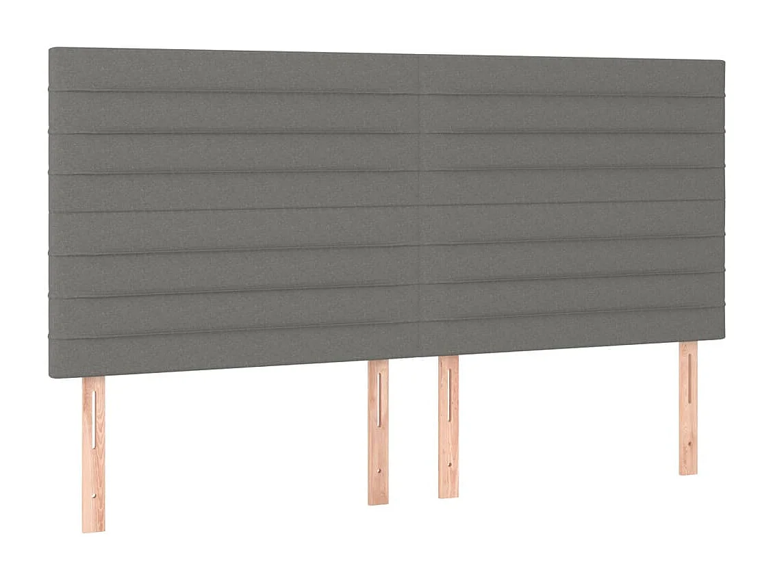 Hoofdbord | Hoofdeinde LED 160x5x118/128 cm stof donkergrijs