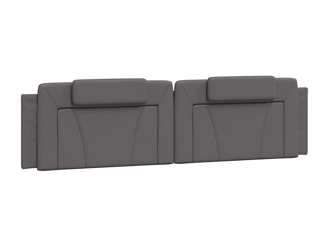 Hoofdbord | Hoofdbordkussen "Viana" 200 cm kunstleer grijs