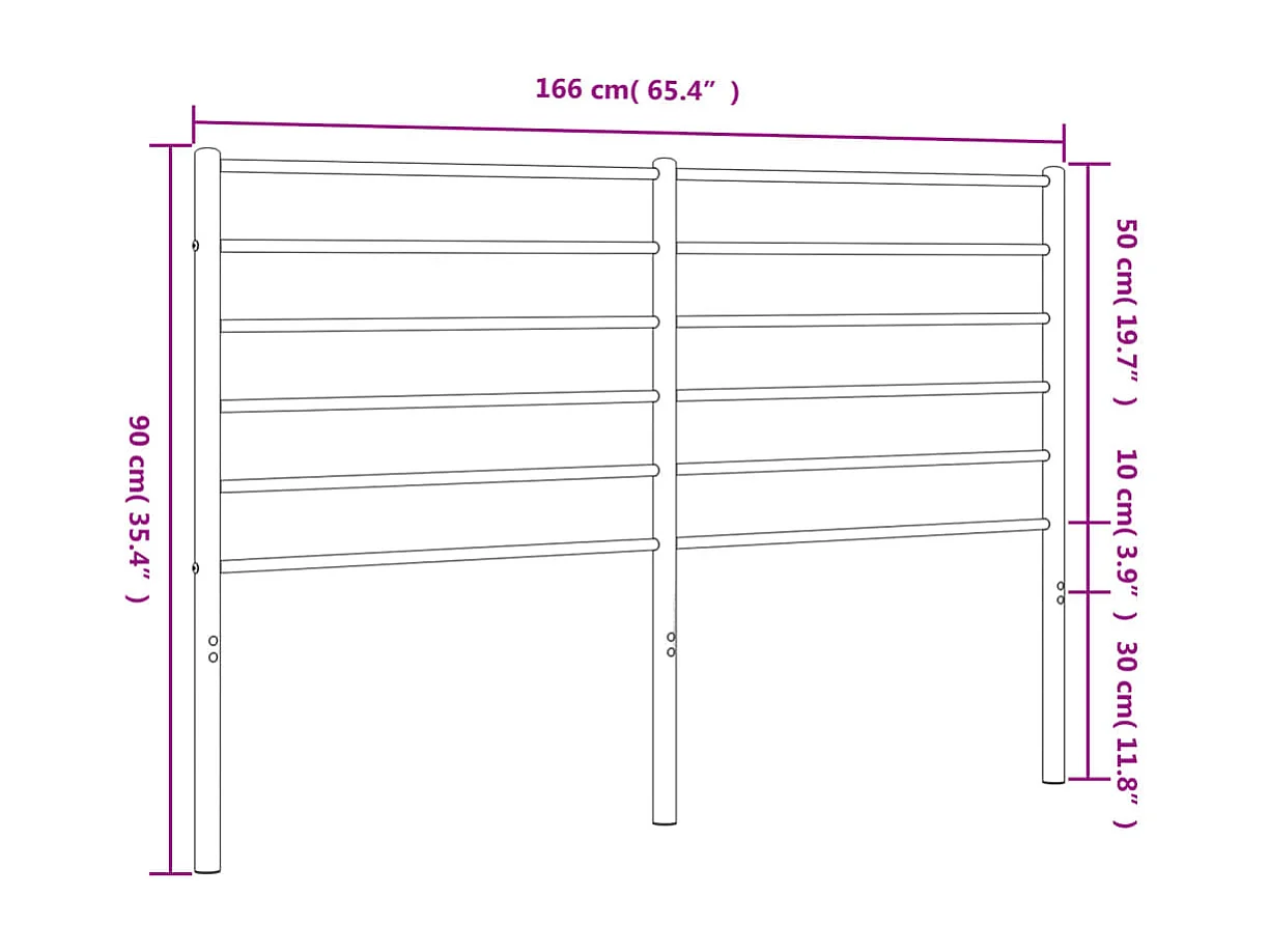 Mueble cabecero | Cabezal de cama | Cabecero de metal negro 160 cm