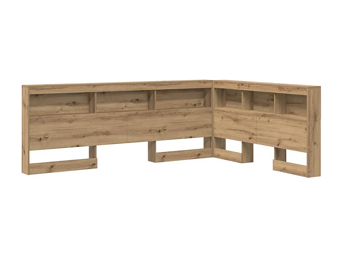Tête de Lit de rangement | Panneau de tête pour lit avec étagère chêne artisanal 135 cm