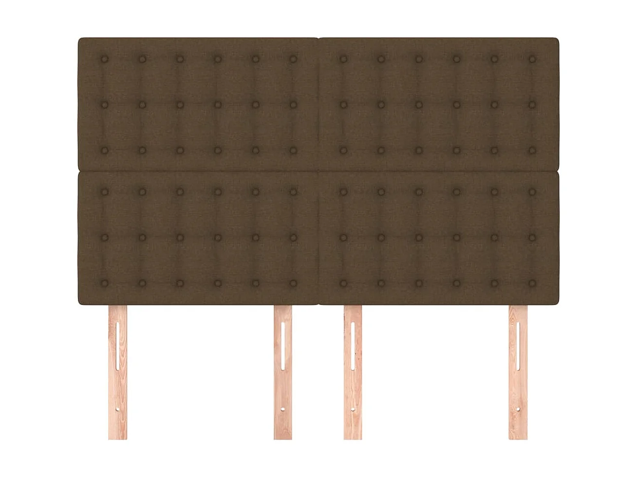 Cabeceros | Cabezal de cama | Mueble de cabecero 4 unidades tela marrón oscuro 72x5x78/88 cm