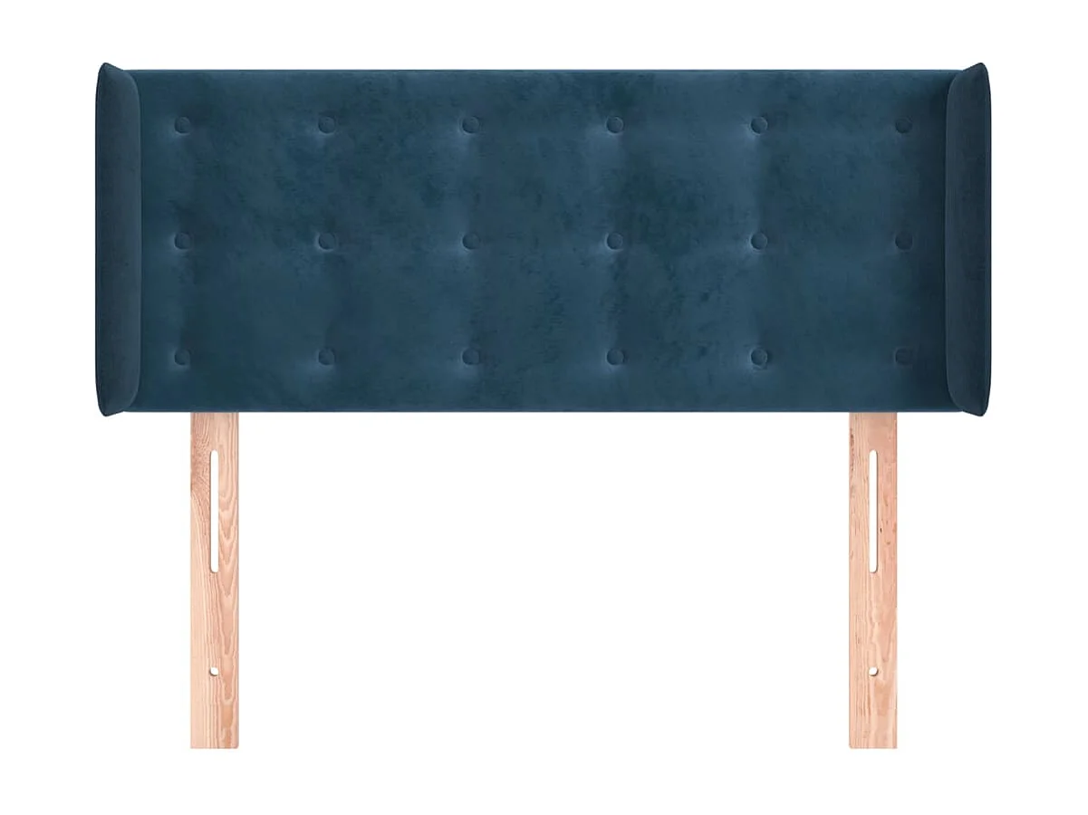 Tête de Lit | Panneau de tête pour lit Moderne avec oreilles Bleu Foncé 83x16x78/88 cm Velours