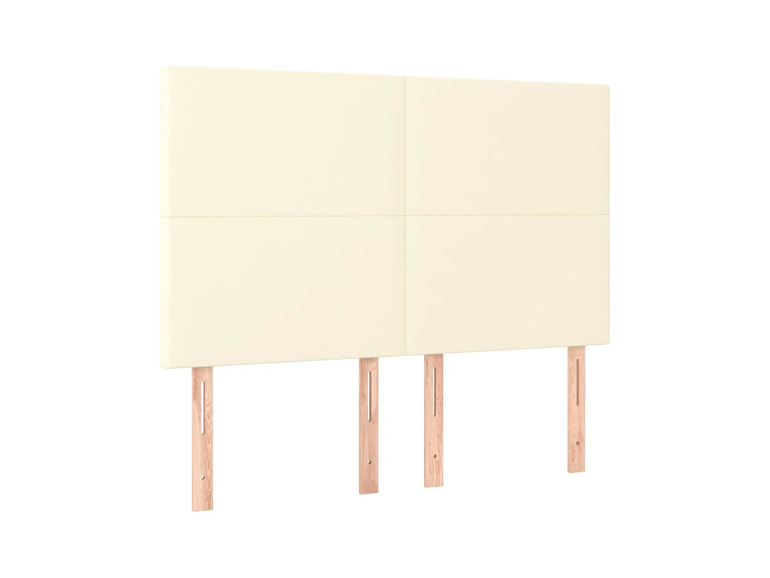 Cabecero | Cabezal de Cama | Mueble cabecero con luces LED cuero sintético crema 144x5x118/128 cm