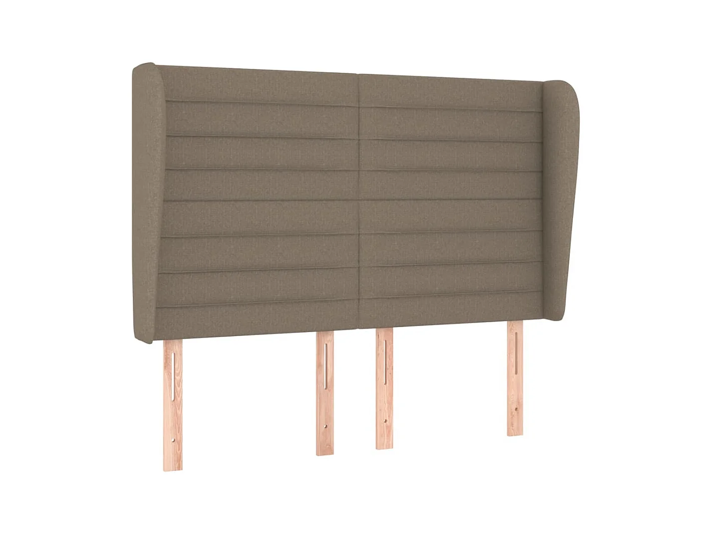 Cabecero | Cabezal de Cama | Mueble cabecero con orejas de tela gris taupe 147x23x118/128 cm