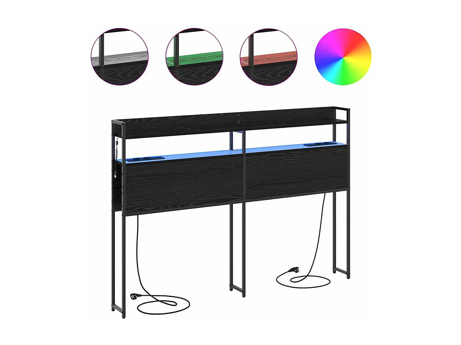 Tête de Lit de rangement | Panneau de tête pour lit Chêne noir 120 cm Bois d'ingénierie