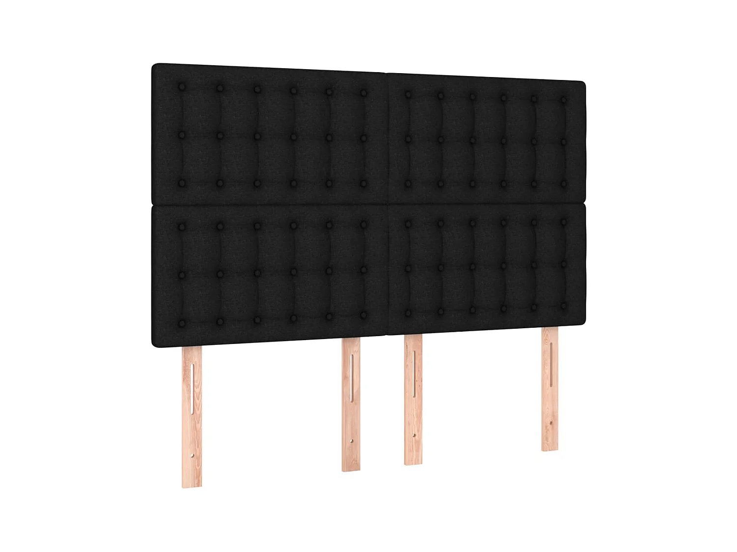 Tête de Lit | Panneau de tête pour lit Moderne à LED Noir 144x5x118/128 cm Tissu