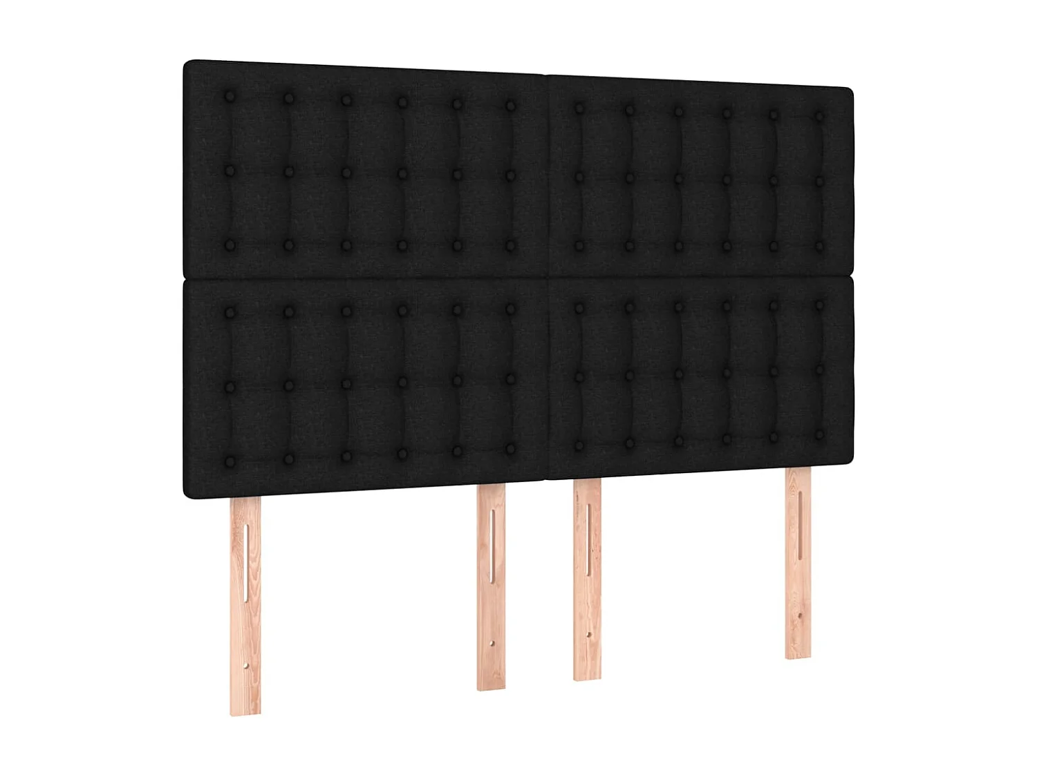 Tête de Lit | Panneau de tête pour lit Moderne à LED Noir 144x5x118/128 cm Tissu