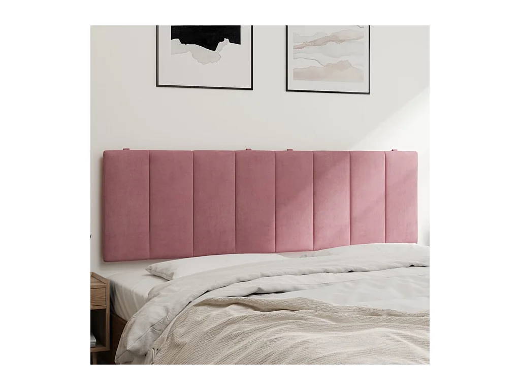 Cabecero de Cama | Cabezal de cama | Mueble de cabecero acolchado Hanko terciopelo rosa 160 cm