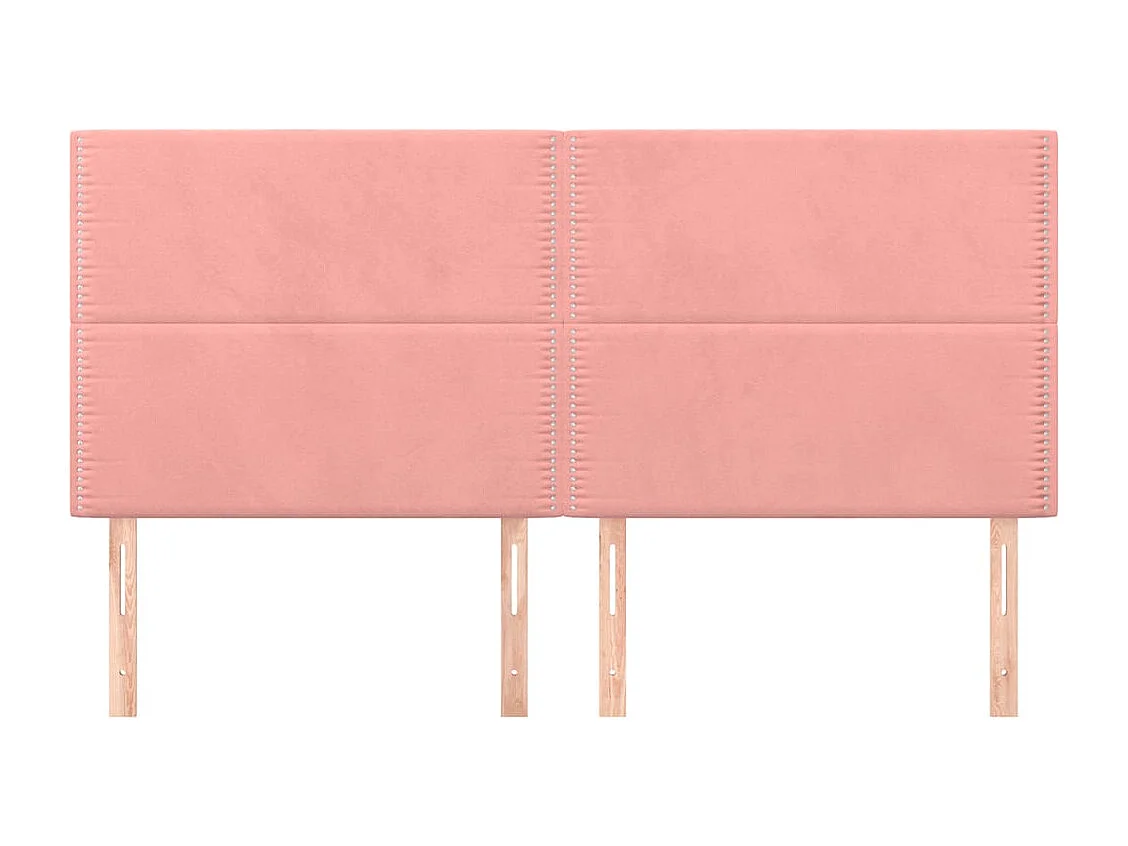 Têtes de lit | Panneaux de tête pour lit Moderne 4 pcs Rose 100x5x78/88 cm Velours