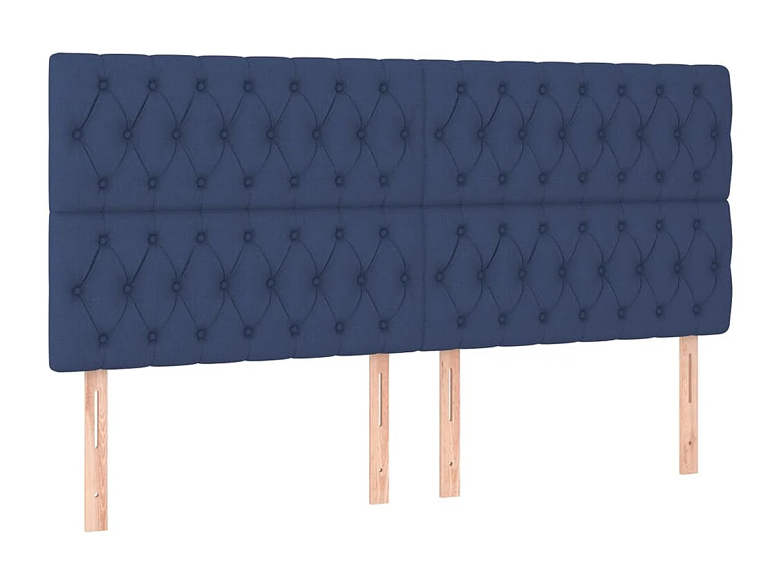Tête de Lit | Panneau de tête pour lit Moderne à LED Bleu 180x7x118/128 cm Tissu