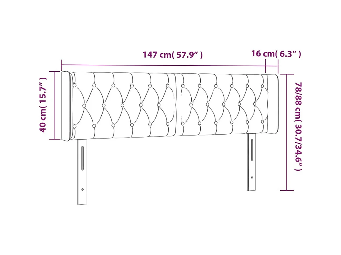 Mueble cabecero | Cabezal de cama | Cabecero de tela gris taupe 147x16x78/88 cm