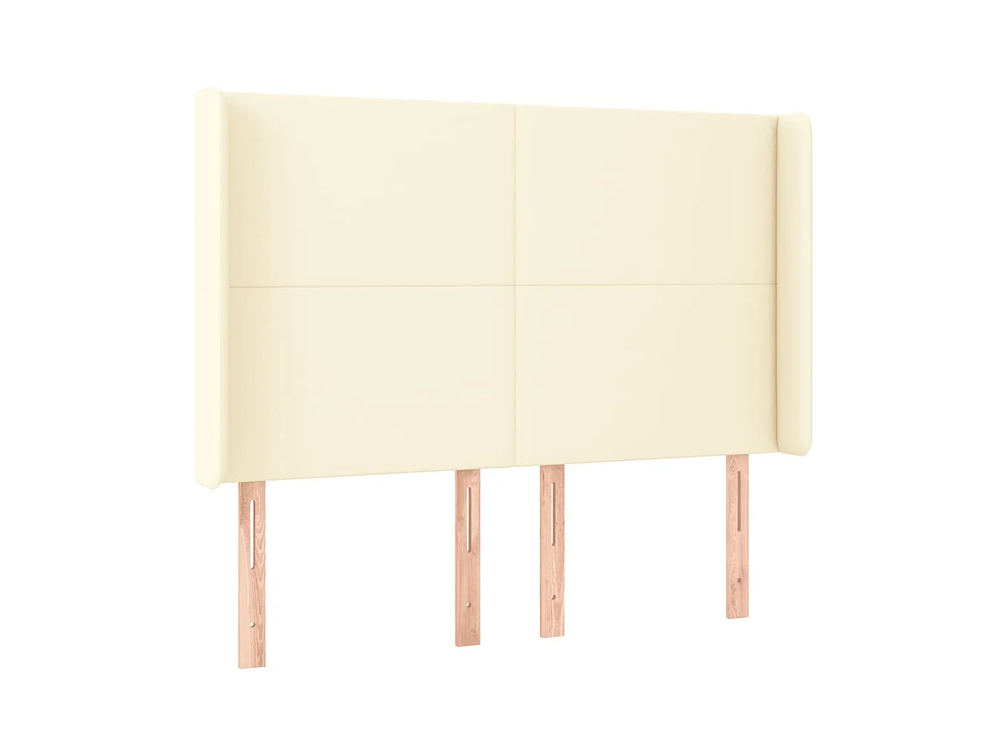 Tête de Lit | Panneau de tête pour lit Moderne à LED Crème 147x16x118/128 cm Similicuir