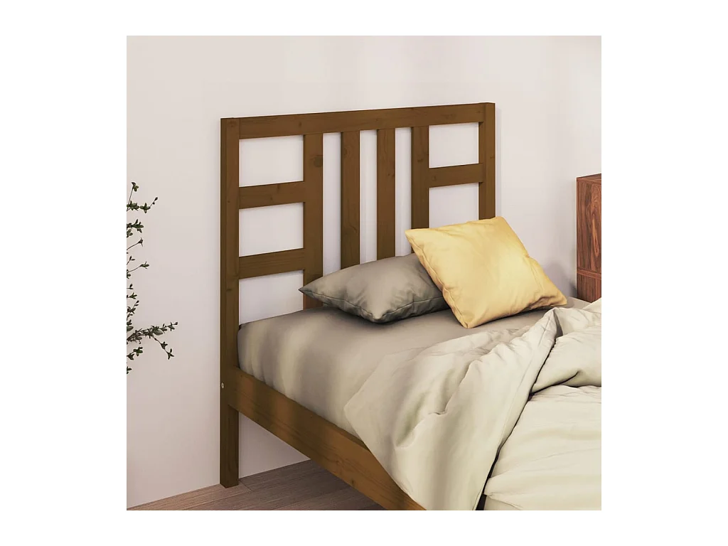Tête de Lit | Panneau de tête pour lit Moderne Marron miel 106x4x100 cm Bois massif de pin