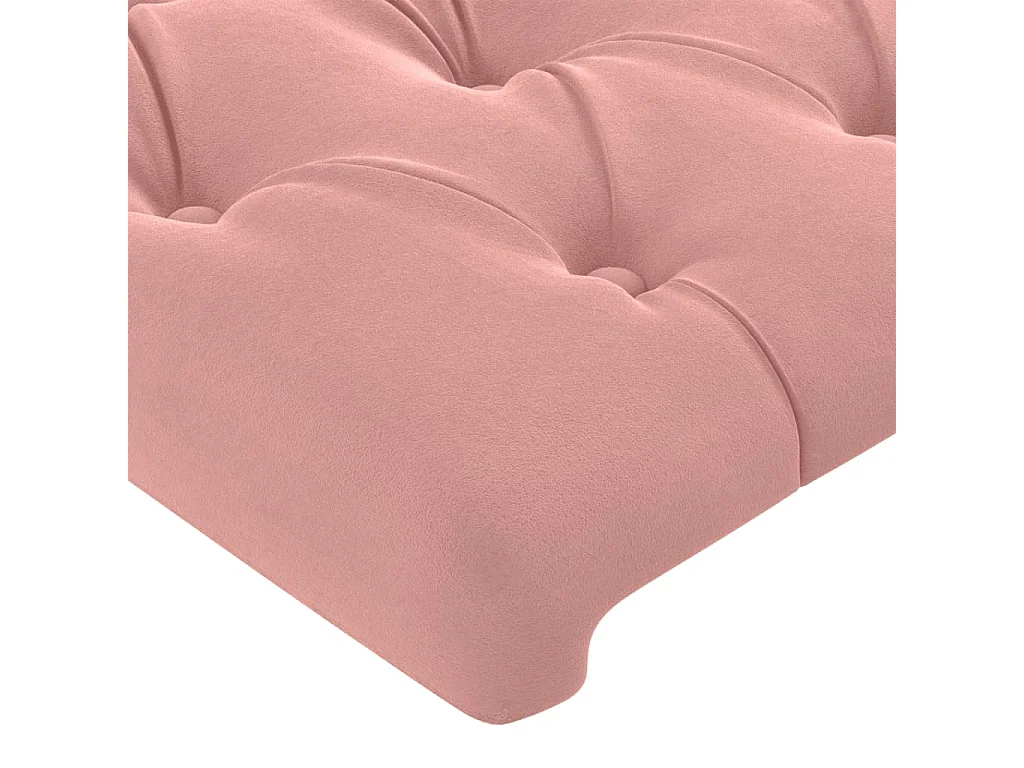 Hoofdbord | Hoofdeinde LED 147x16x78/88 cm fluweel roze