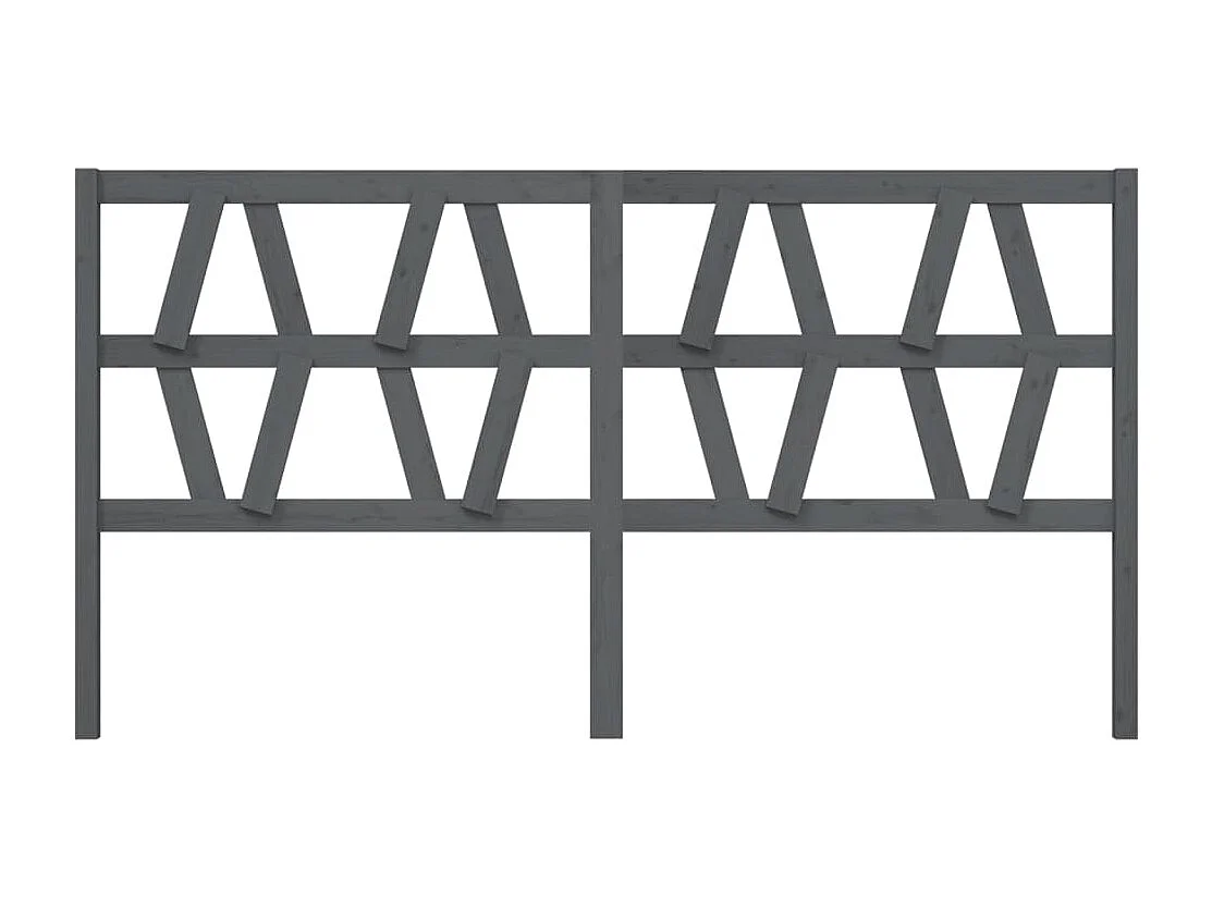 Tête de Lit | Panneau de tête pour lit Moderne Gris 206x4x100 cm Bois massif de pin