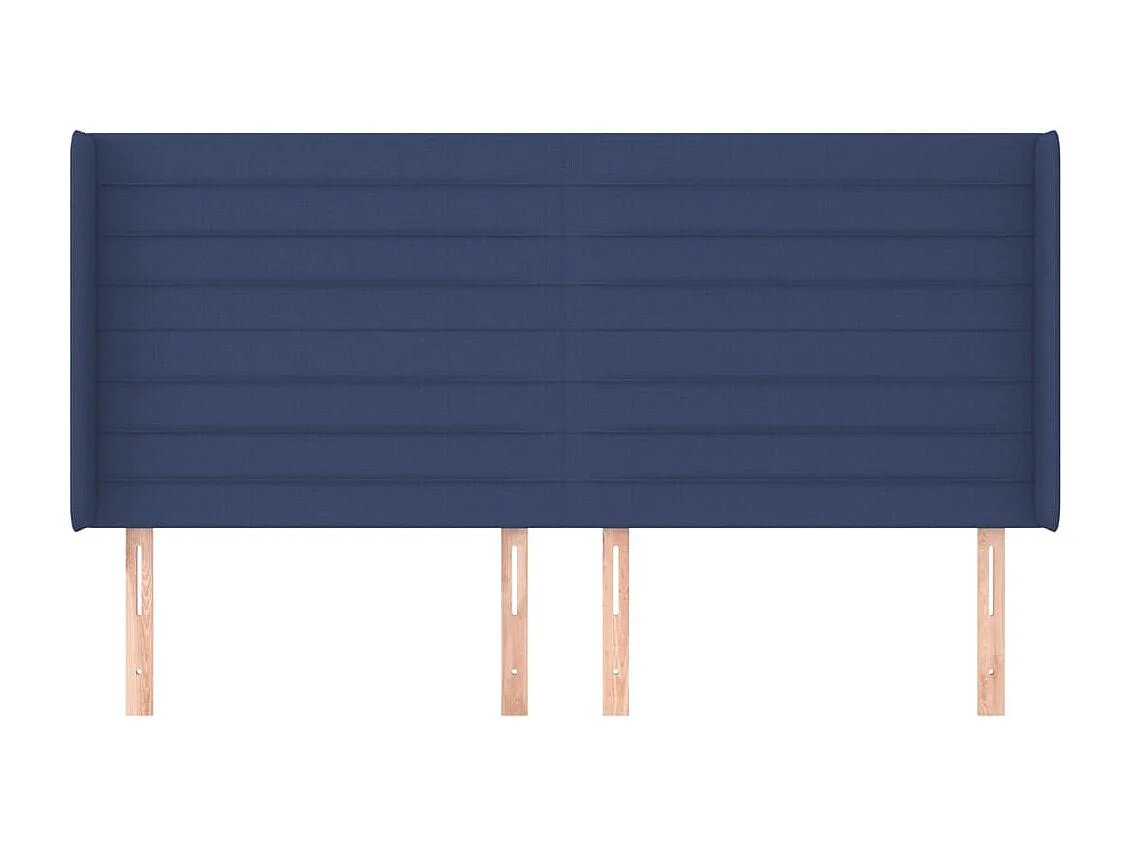 Tête de Lit | Panneau de tête pour lit Moderne avec oreilles Bleu 163x16x118/128 cm Tissu
