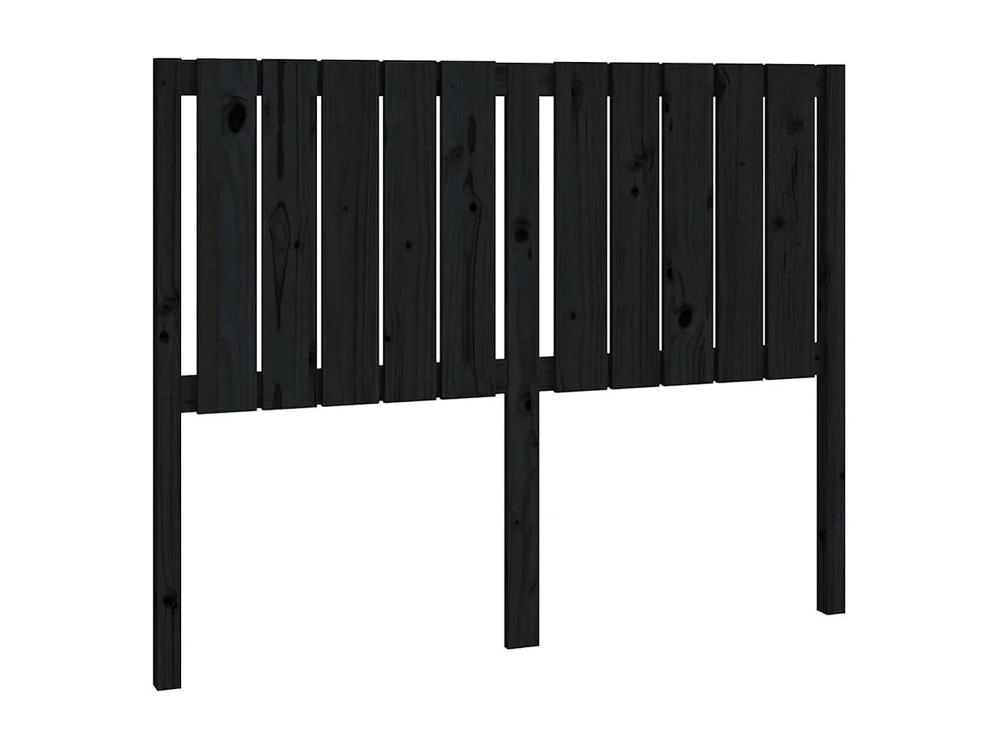 Cabecero de Cama | Cabezal de cama | Mueble de cabecero madera maciza de pino negro 125,5x4x100 cm