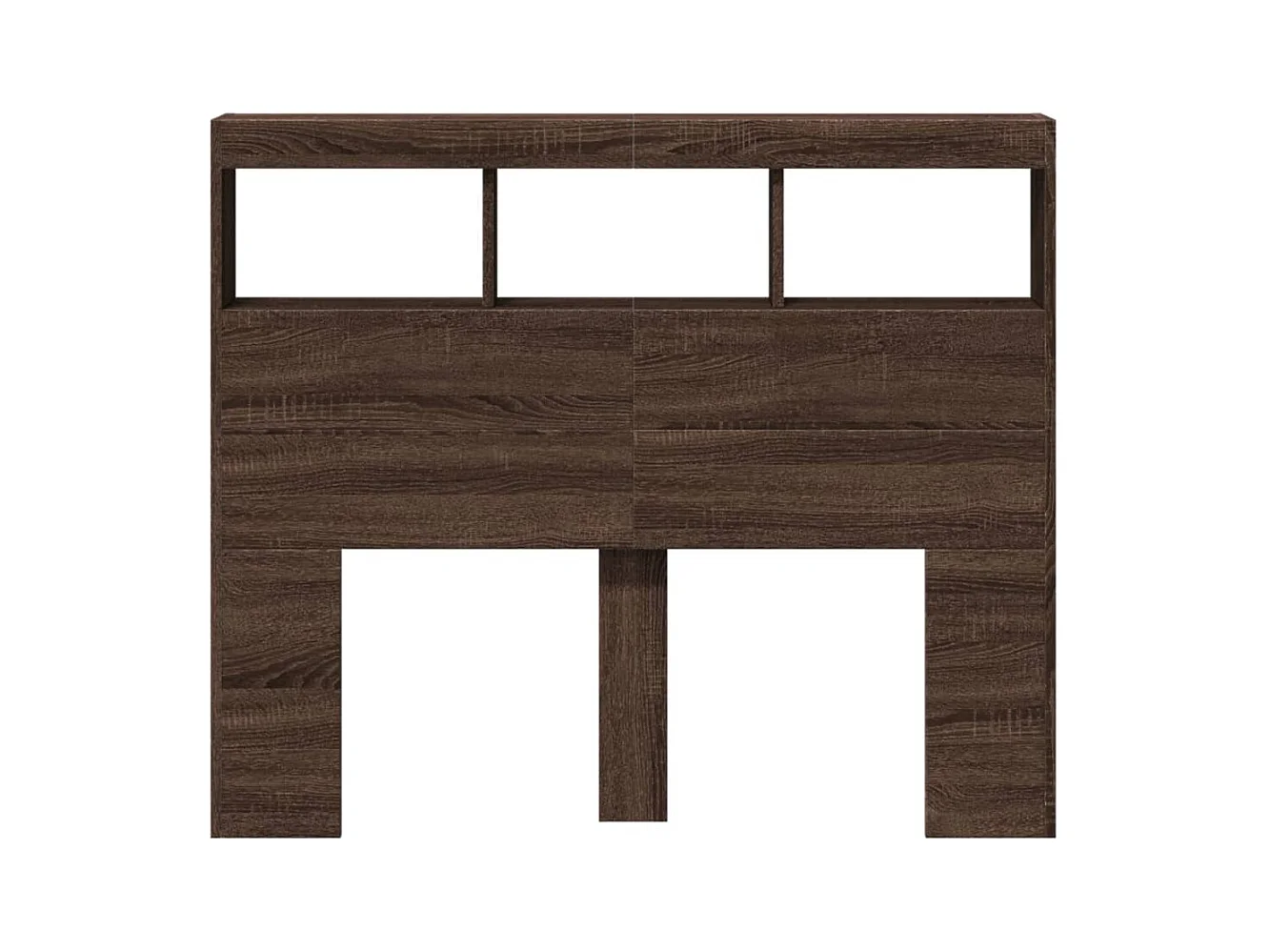 Tête de Lit avec rangement | Armoire de tête de lit avec LED chêne marron 120x17x102 cm