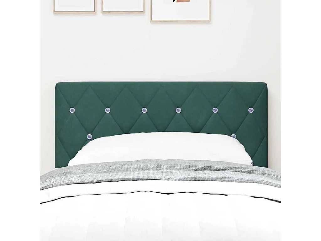 Mueble cabecero | Cabezal de cama | Cabecero de Terciopelo Argyle Verde oscuro 80 cm Terciopelo