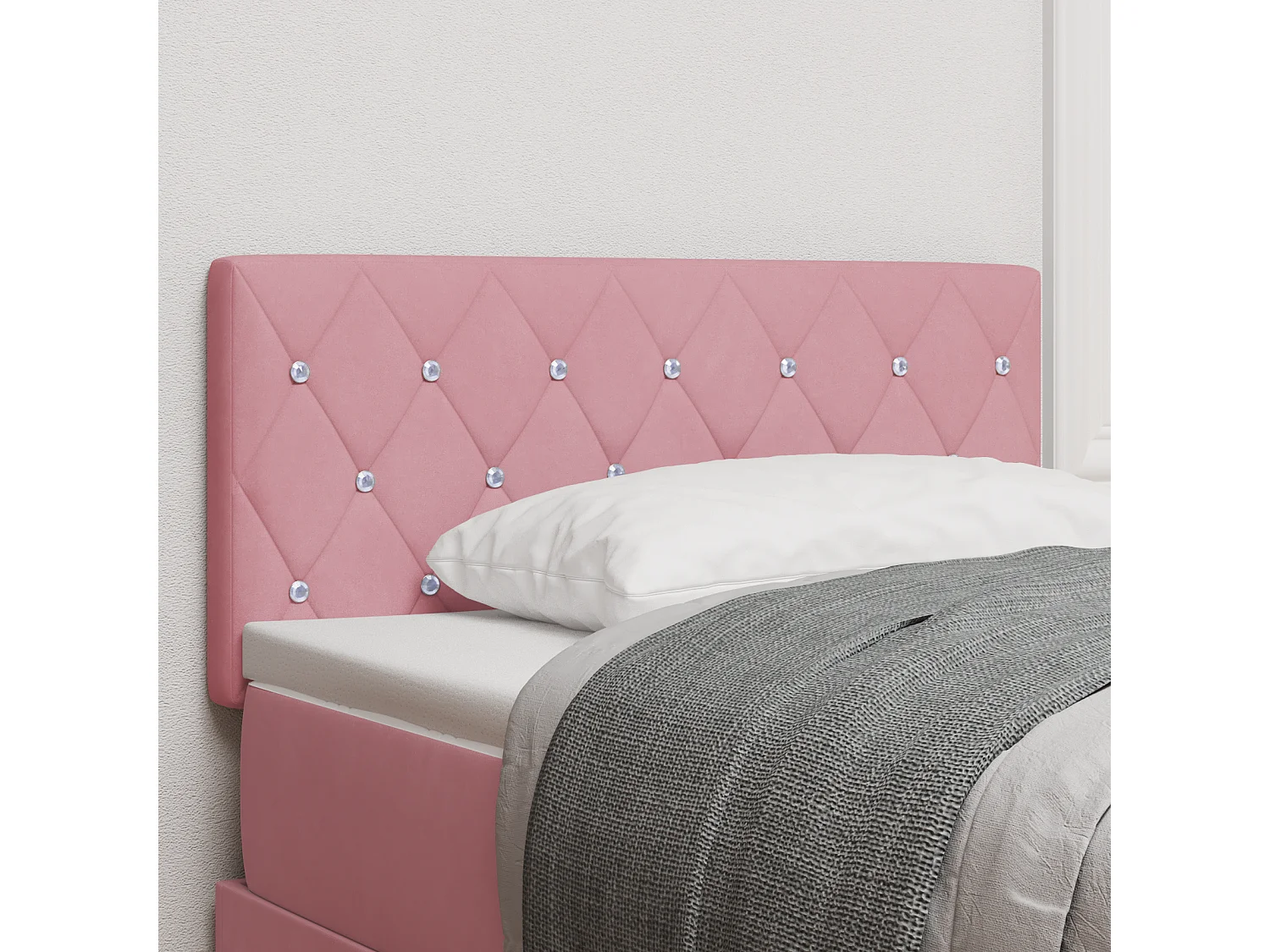 Tête de Lit | Panneau de tête pour lit Moderne LED avec des lumières à LED Rose 100 cm Velours