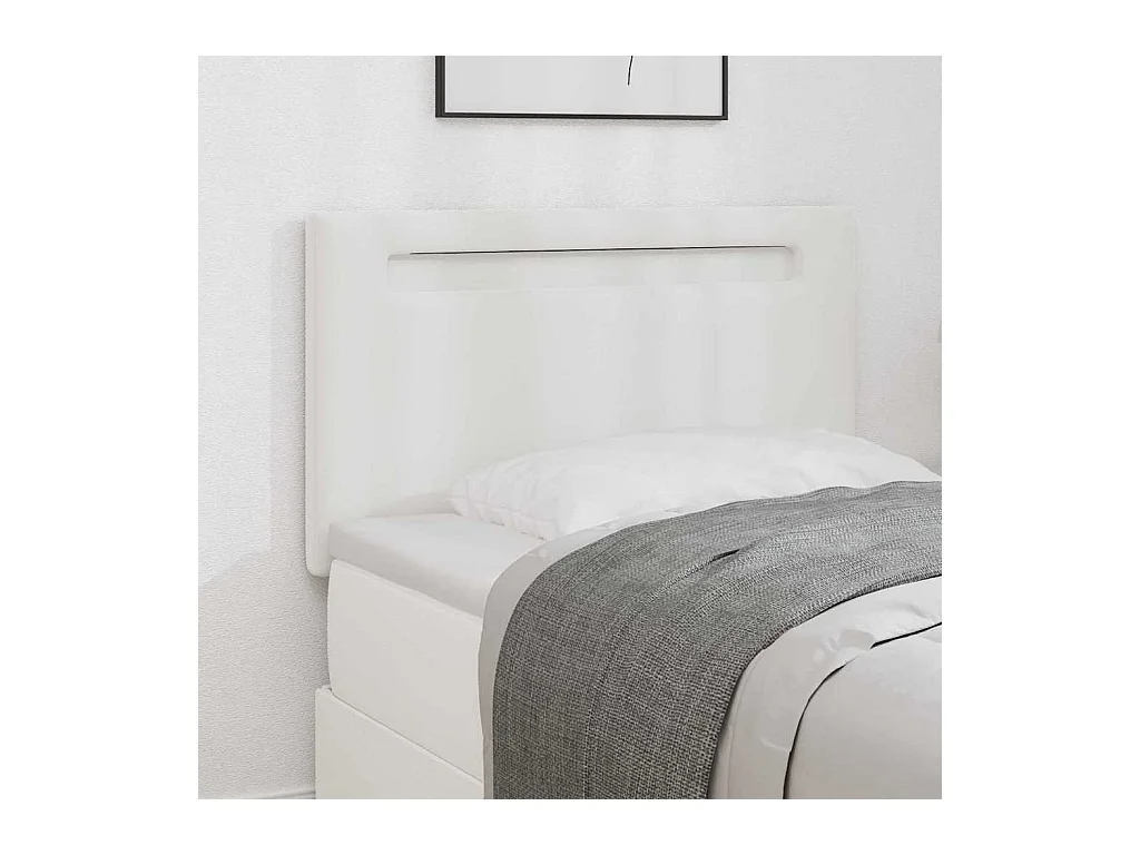 Tête de lit Montage mural | Panneau de tête pour lit Moderne  avec tête de lit Blanc 100 cm PVC