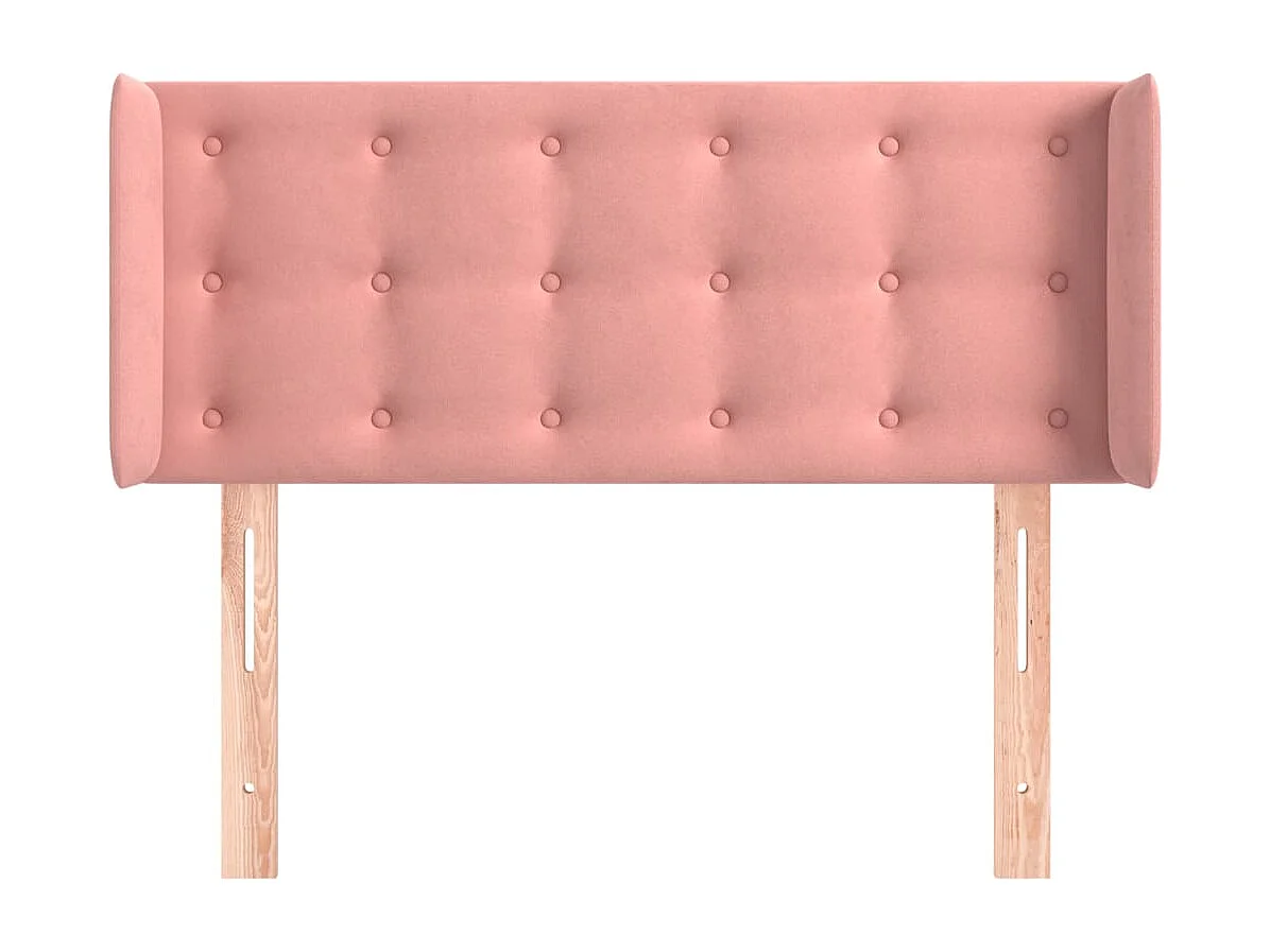 Tête de Lit | Panneau de tête pour lit Moderne avec oreilles Rose 93x16x78/88 cm Velours
