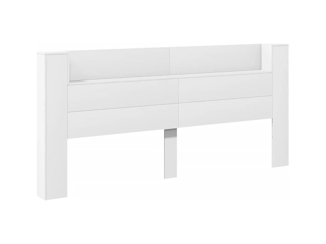 Cabecero de Cama | Cabezal de cama | Mueble de cabecero con LED blanco 220x16,5x103,5 cm